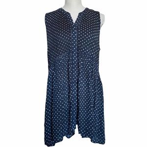 Anthropologie blue polka dots tunic size L